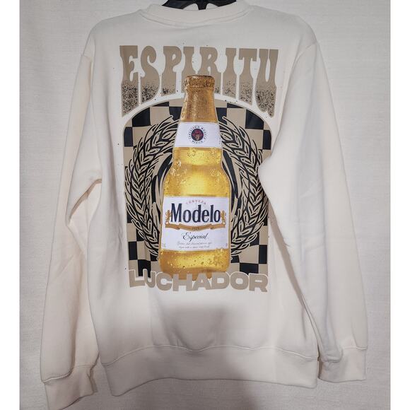 Modelo Cerveza men's medium sweatshirt-First picture is back - Picture 1 of 6